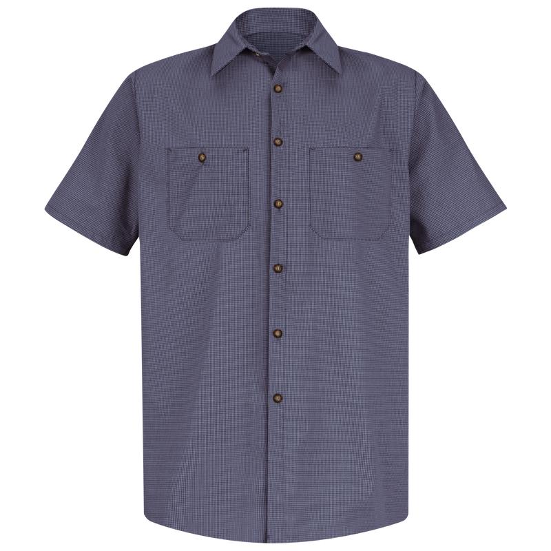 Red Kap Men's Short Sleeve Microcheck Uniform Shirt Product Image