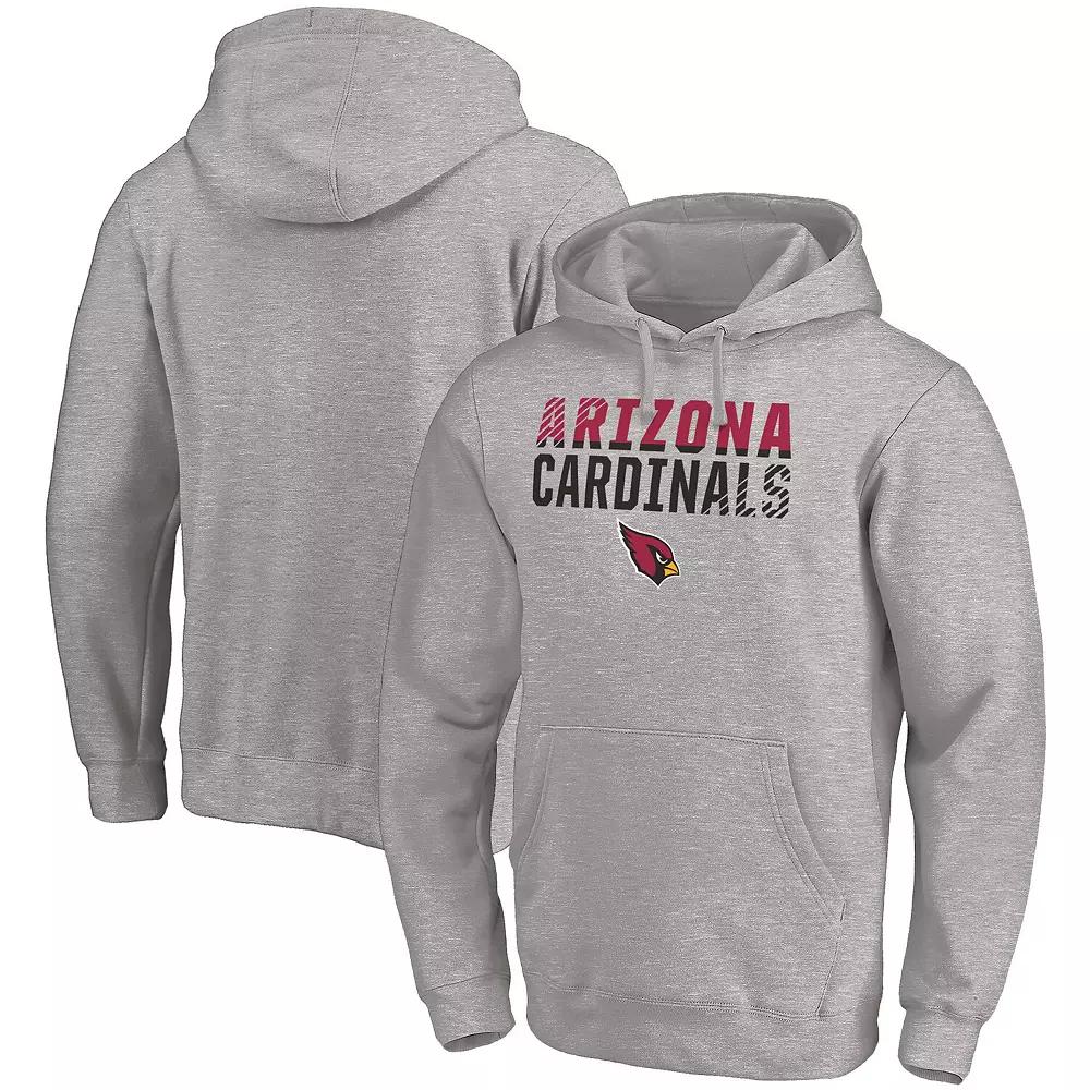 Men's Fanatics Branded Heather Gray Arizona Cardinals Fade Out Fitted Pullover Hoodie,  Product Image