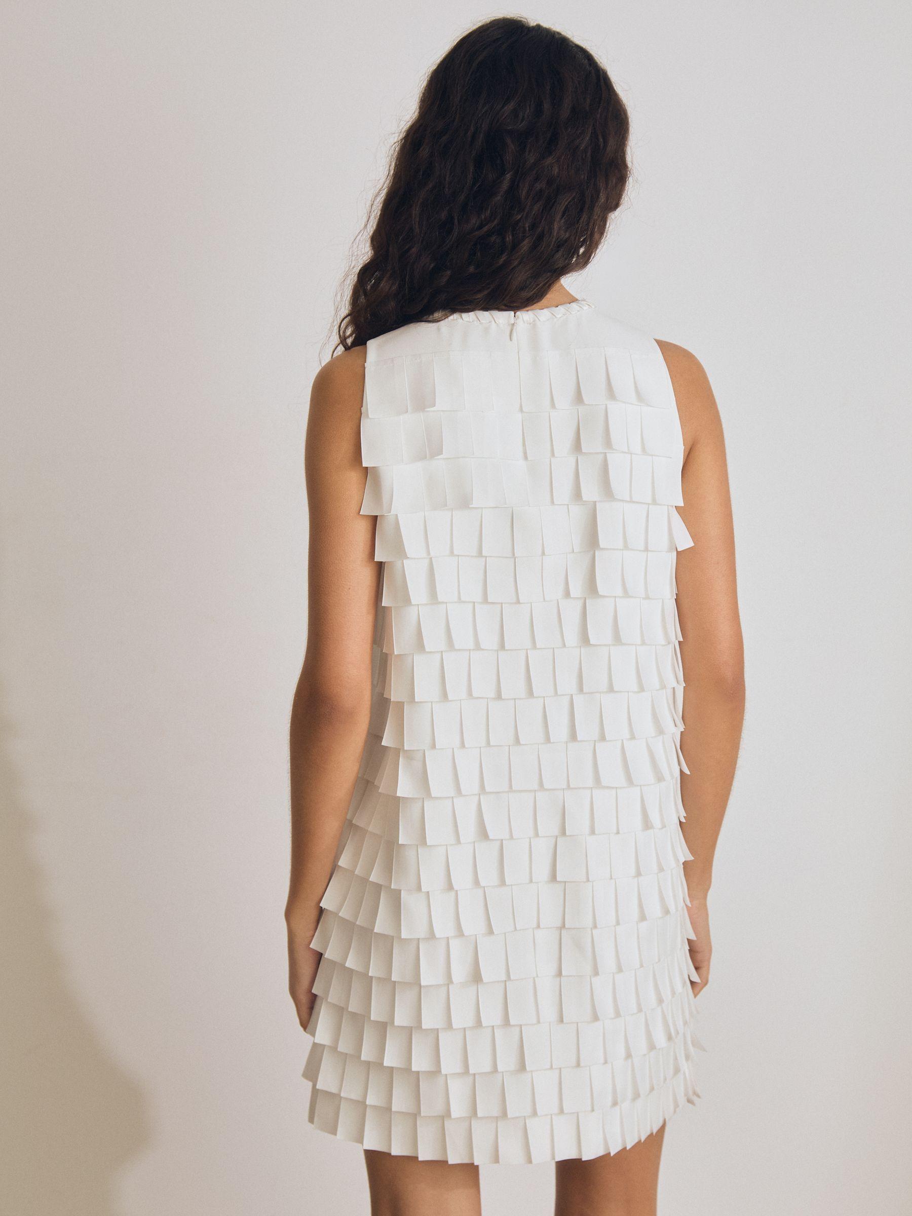 Atelier Layered Fringe Mini Dress in White Product Image