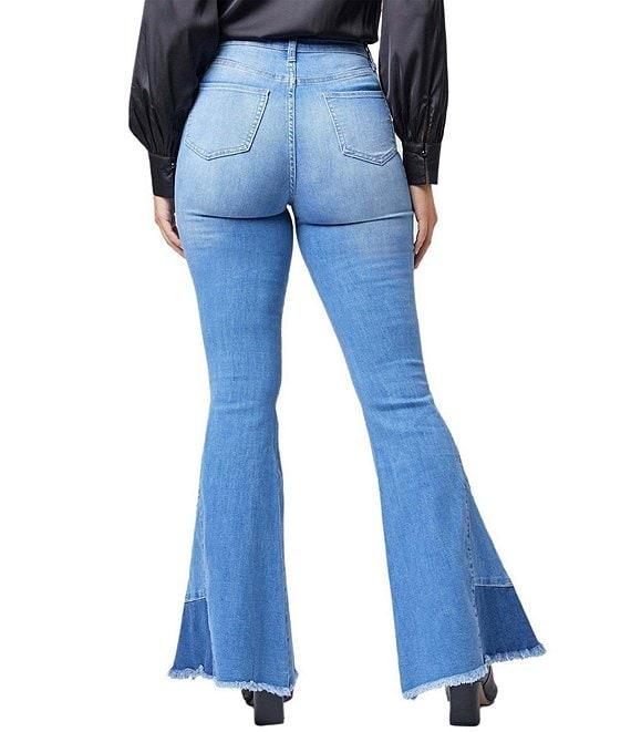 YMI Jeanswear High Rise Side Panel Detail Flare Jeans Product Image