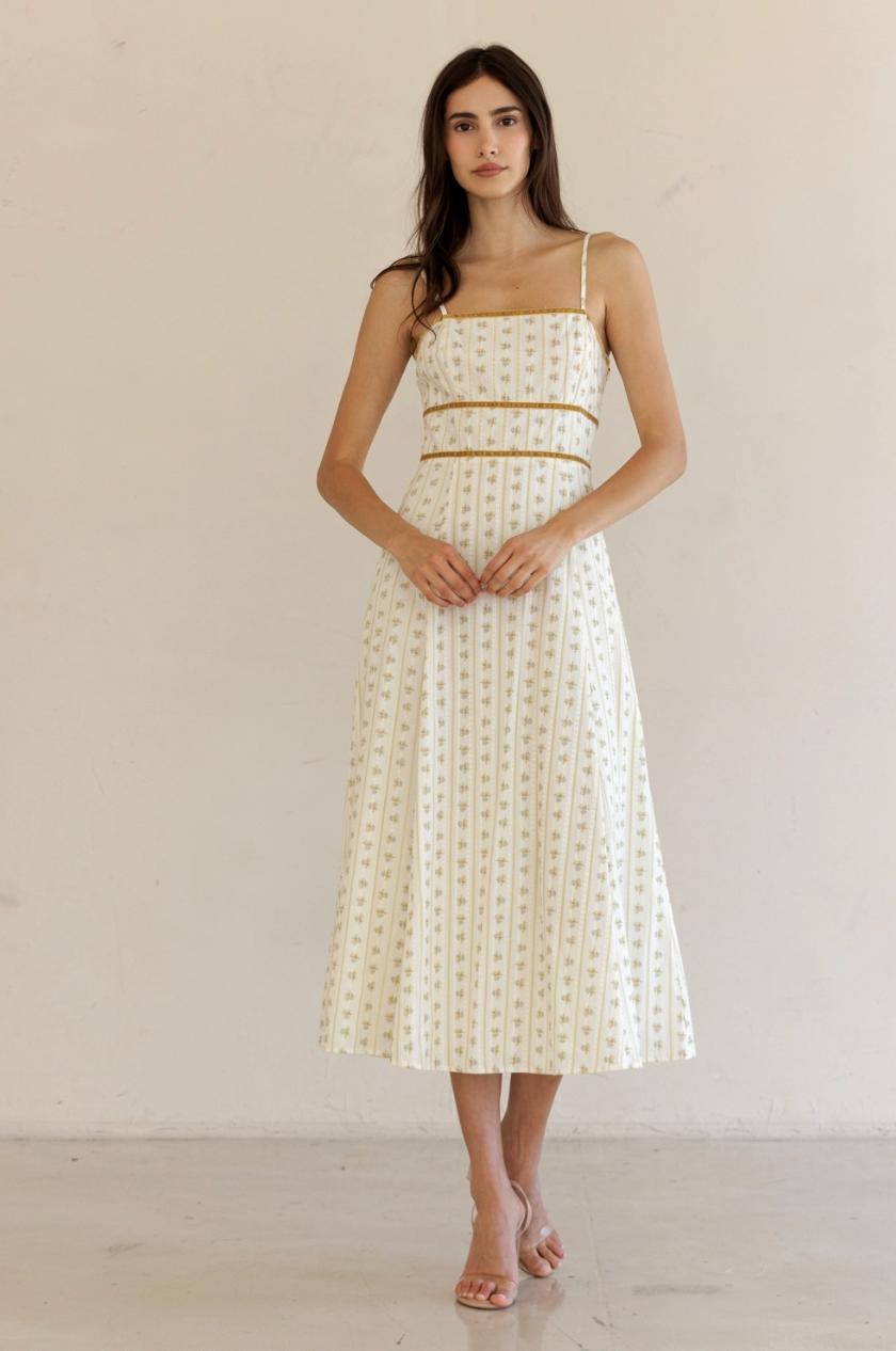 Floral Striped Midi Dress Product Image