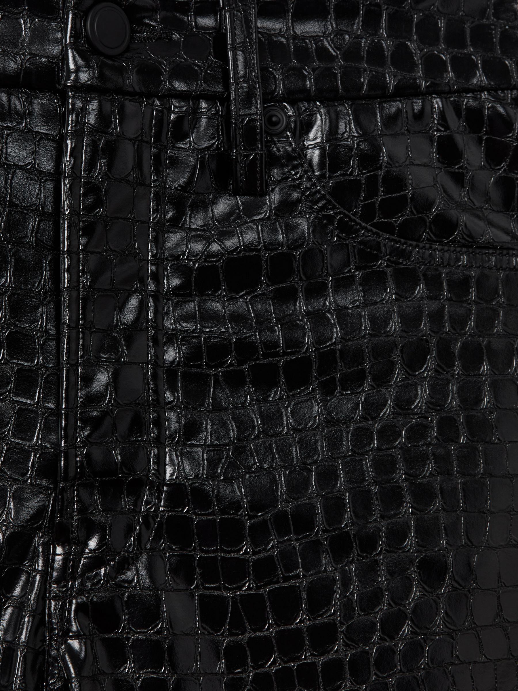 Good American Slim Fit Faux Leather Jeans in Black Product Image