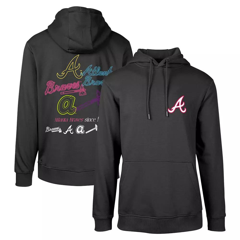 Men's Levelwear Black Atlanta Braves Podium Vintage Pullover Hoodie,  Product Image