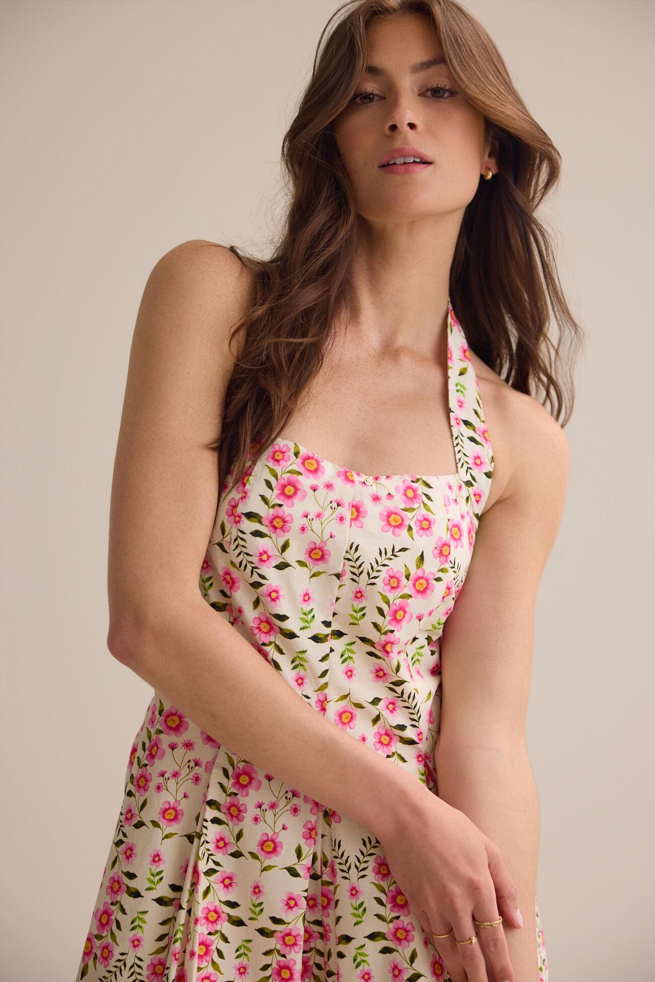 Soleil Floral Halter Romper Product Image