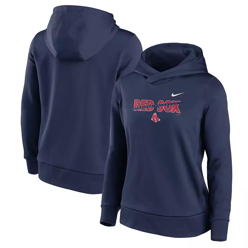 Women's Nike Navy Boston Red Sox Club Angle Performance Pullover Hoodie, Size: Small, Blue Product Image