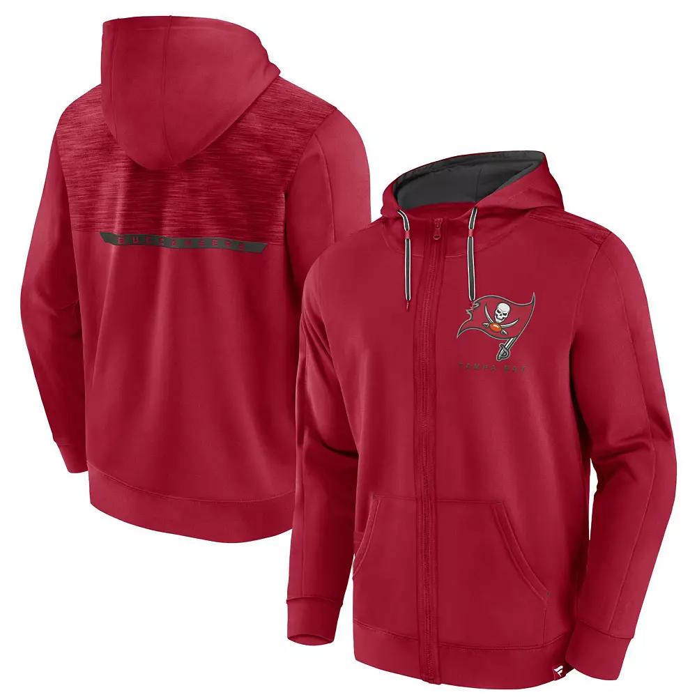 Men's Fanatics Branded Red Tampa Bay Buccaneers Defender Evo Full-Zip Hoodie,  Product Image