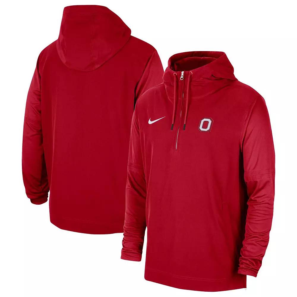 Men's Nike Scarlet Ohio State Buckeyes 2023 Sideline Player Quarter-Zip Hoodie Jacket,  Product Image