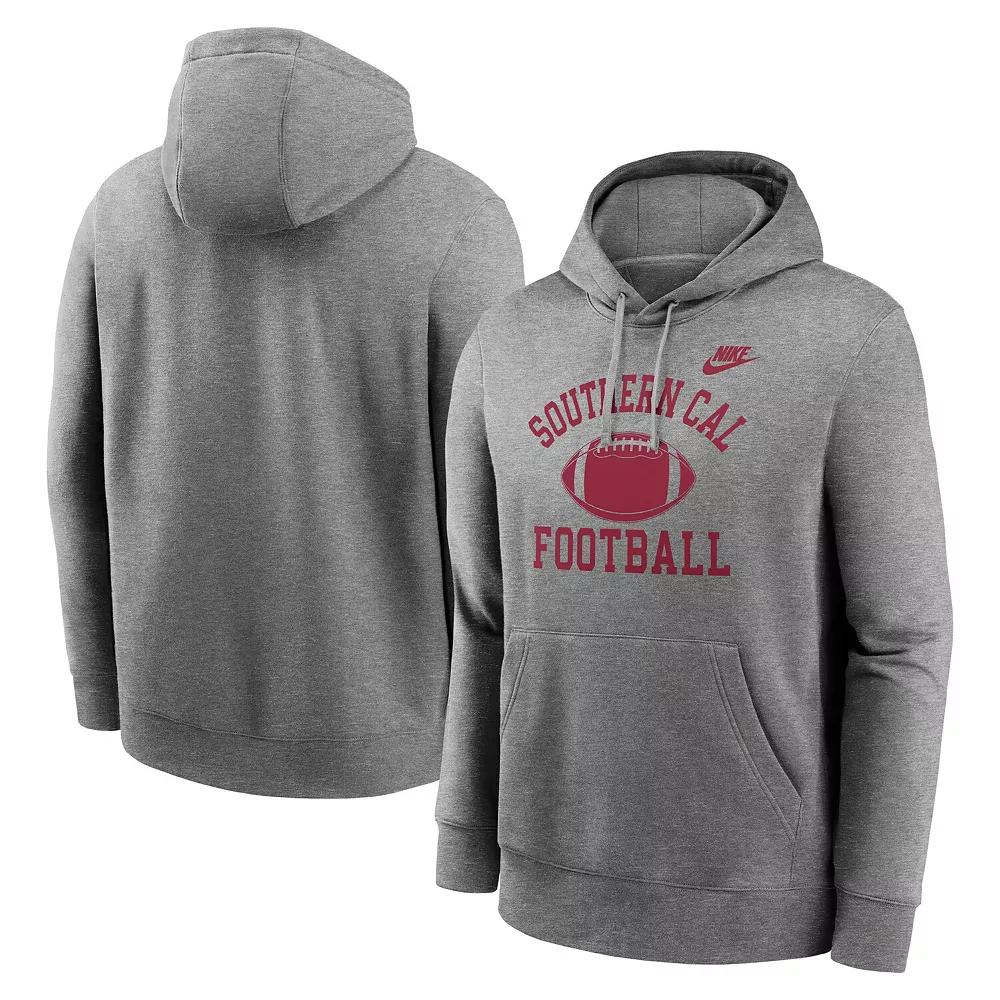 Men's Nike Heather Gray Texas Longhorns Legacy Football Icon Club Fleece Pullover Hoodie,  Product Image
