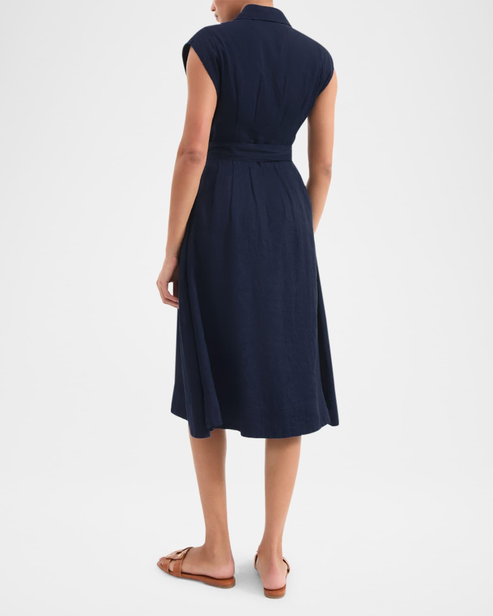 Loreta Belted Linen Shirtdress Product Image