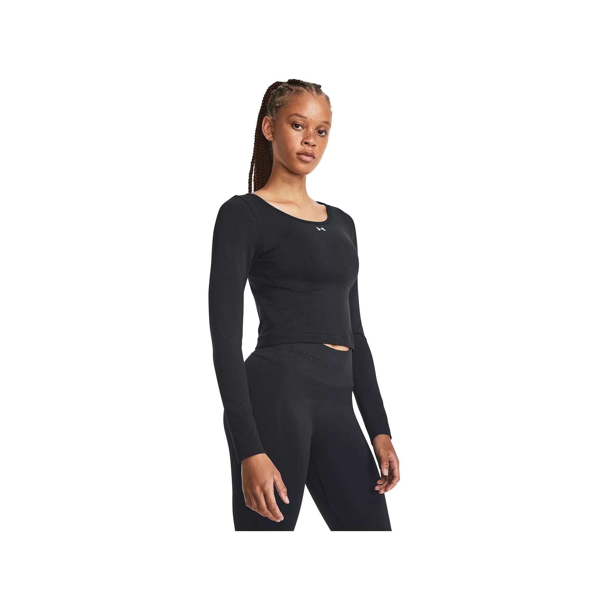 Women's Under Armour Vanish Seamless Long Sleeve Tee, Size: XL, Black White Product Image