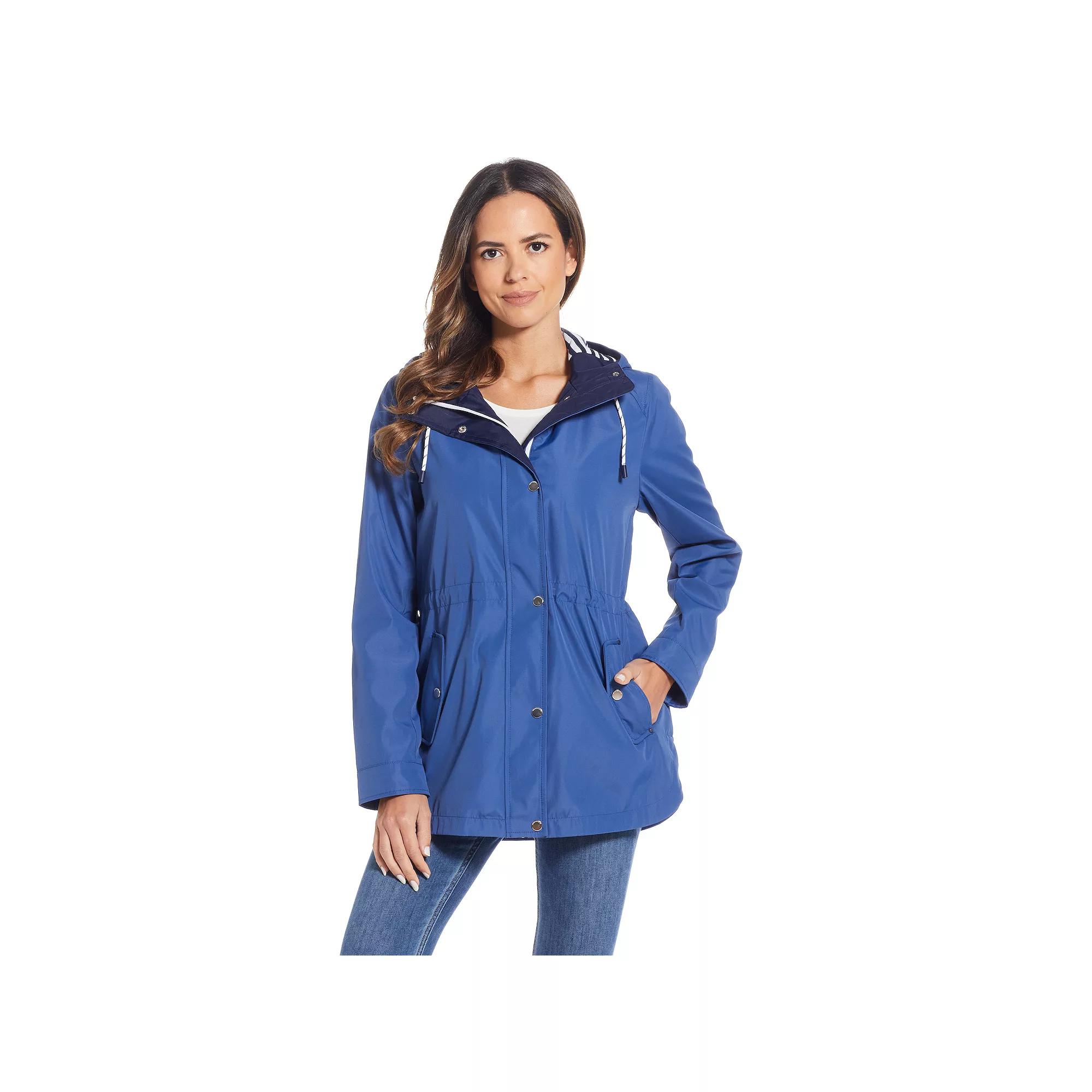 Women's Weathercast Hooded Nautical Anorak Jacket, Size: Small, Blue Blue Product Image