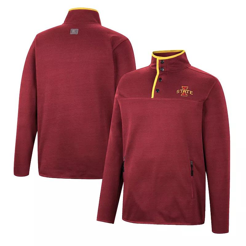 Men's Colosseum Cardinal Iowa State Cyclones Rebound Quarter-Snap Jacket,  Product Image