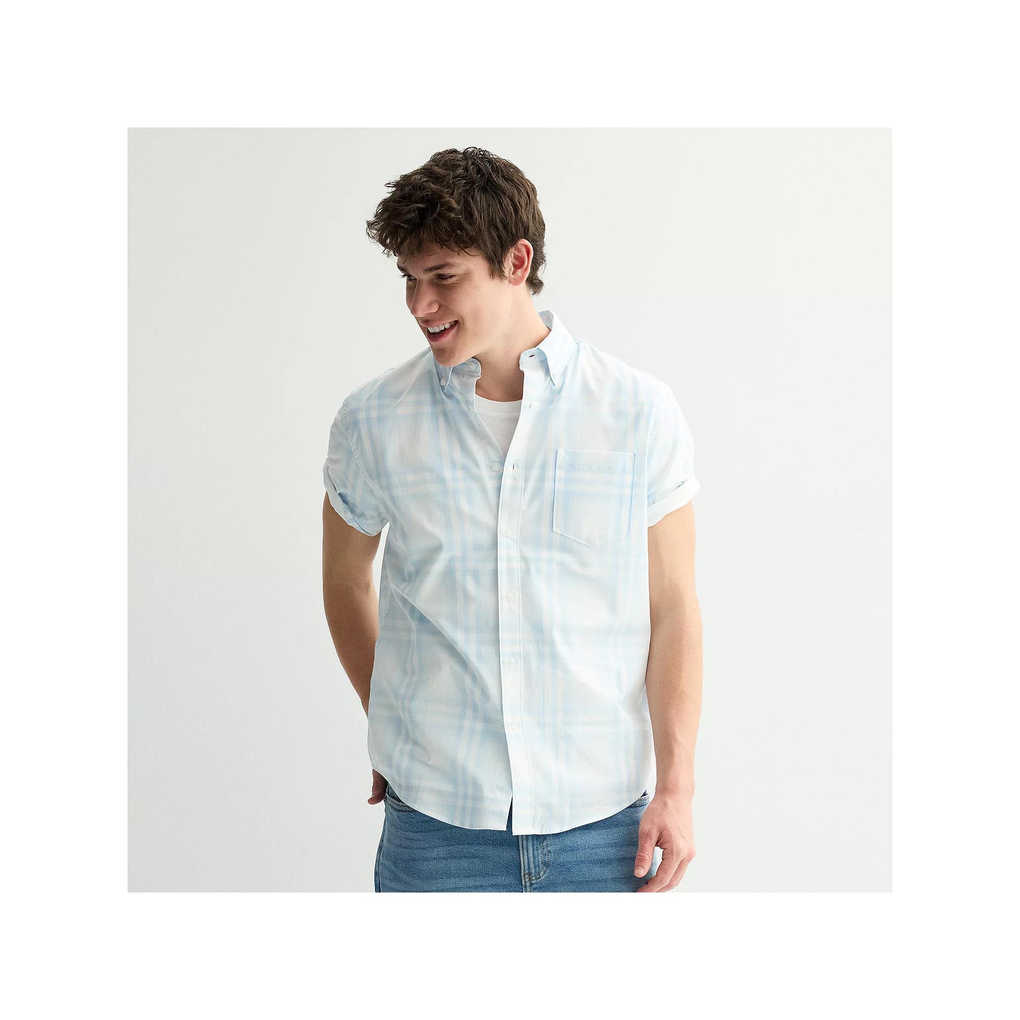 Men's Sonoma Goods For Life® Short Sleeve Perfect Length Button Down Shirt,  Product Image