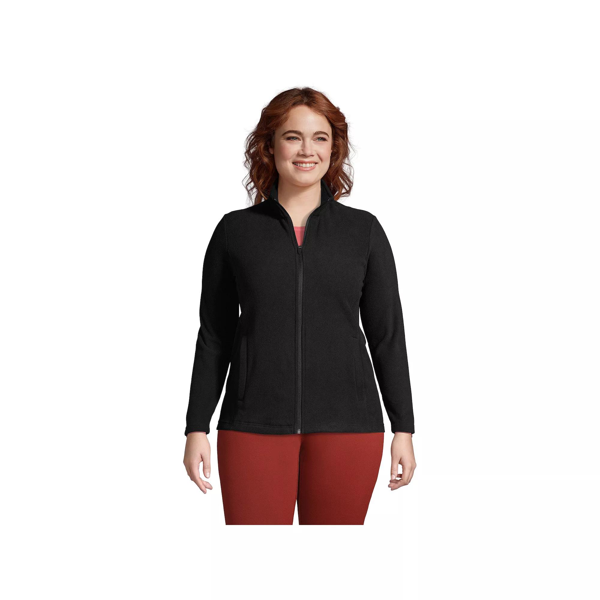 Plus Size Lands' End Full Zip Fleece Jacket, Women's, Size: 2XL, Rich Red Product Image
