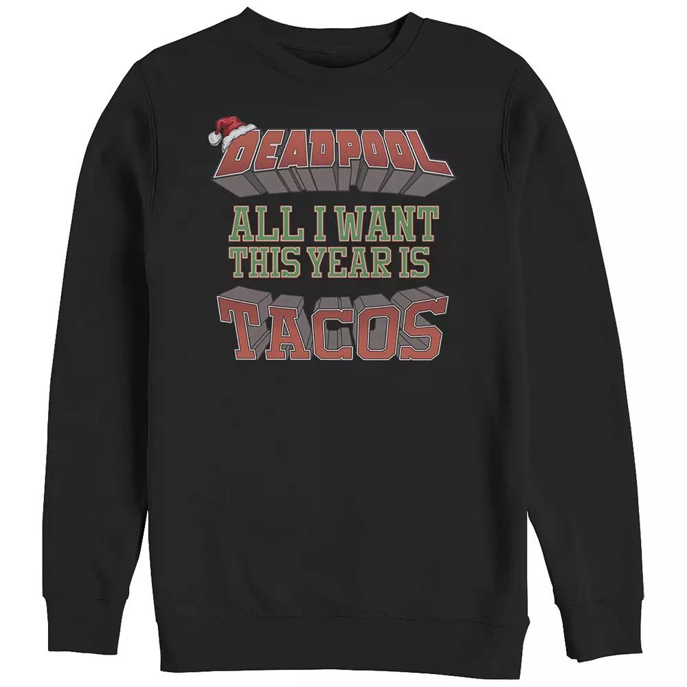 Big & Tall Marvel Deadpool All I Want This Year Is Tacos Graphic Fleece, Men's,  Product Image