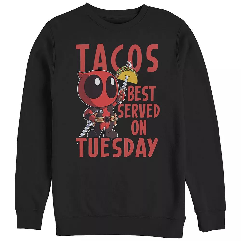 Big & Tall Marvel Deadpool Tacos Best Served On Tuesday Graphic Fleece, Men's,  Product Image
