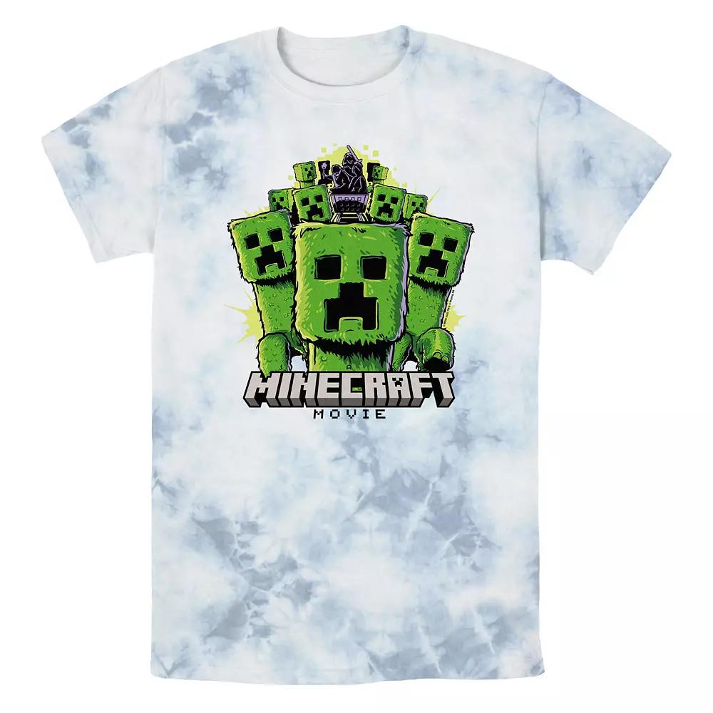 Men's Minecraft Movie Creeper Mob Bombard Wash Graphic Tee,  Product Image