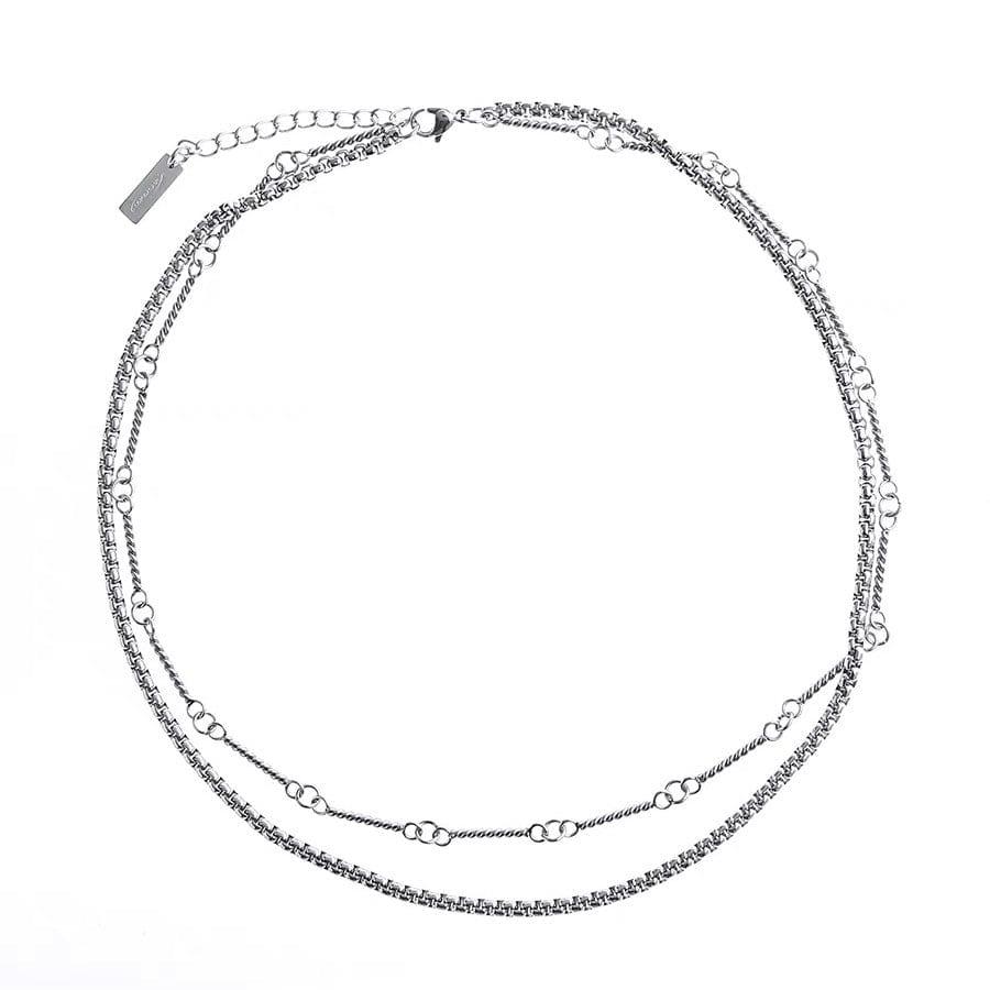 DOUBLE LAYER TENNIS CHAIN NECKLACE Product Image