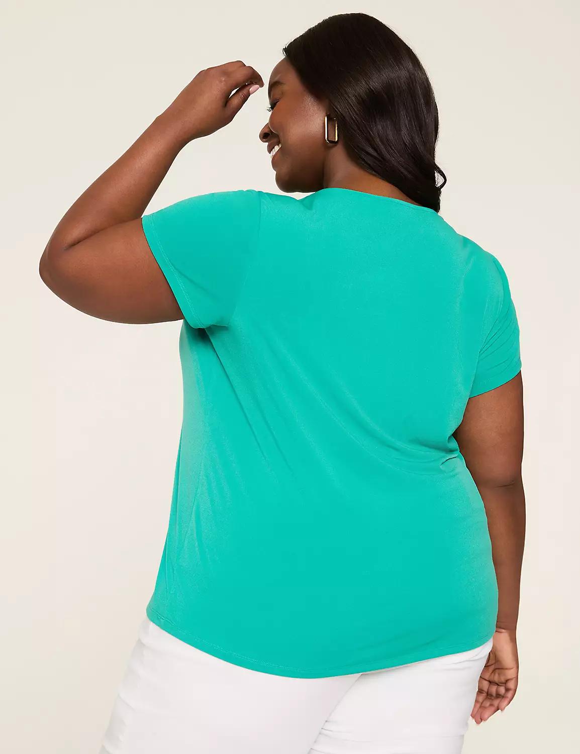 Cap-Sleeve Pleat-Front Top Product Image