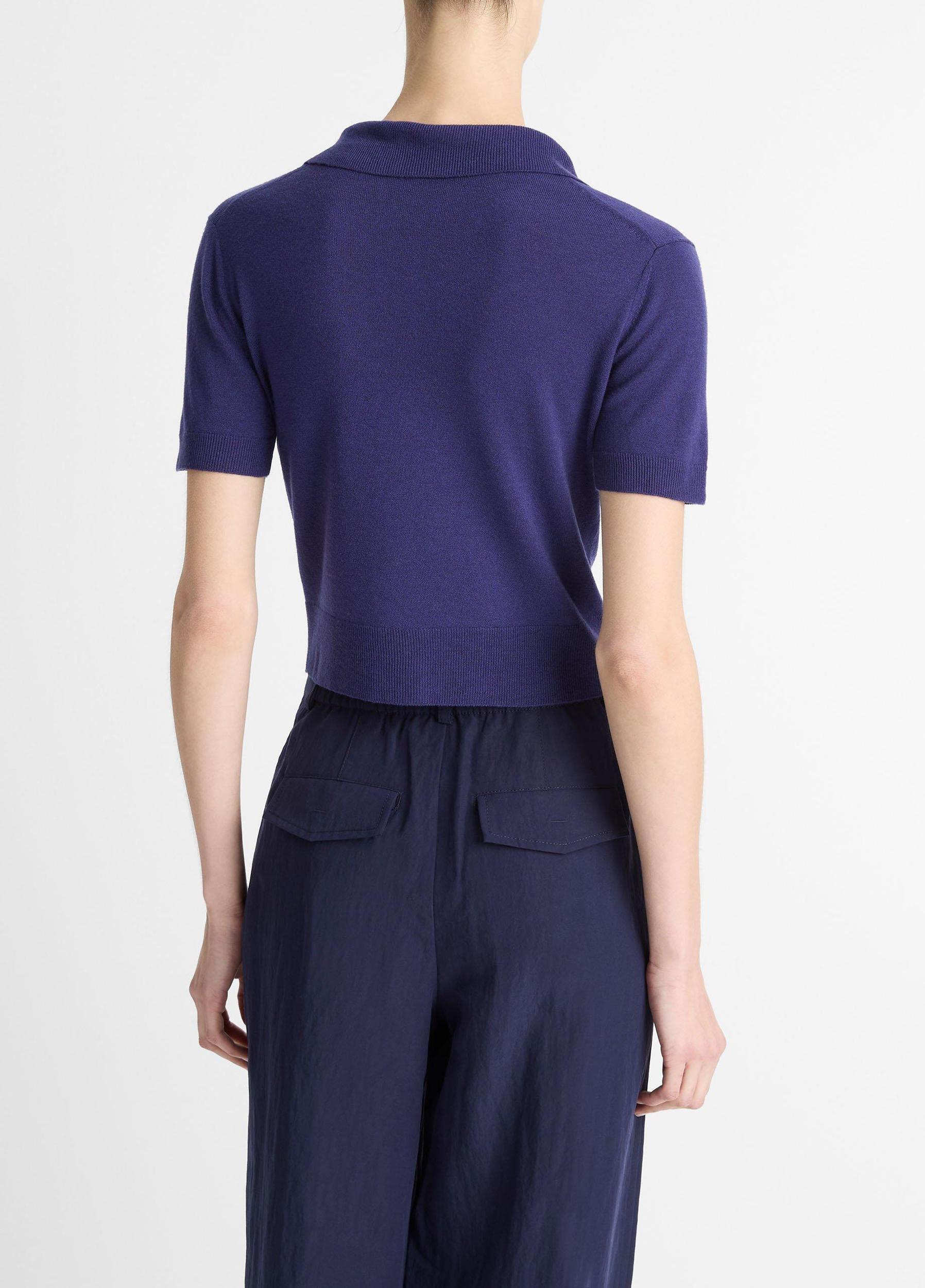 Wool-Blend Collared Button-Front Sweater Product Image