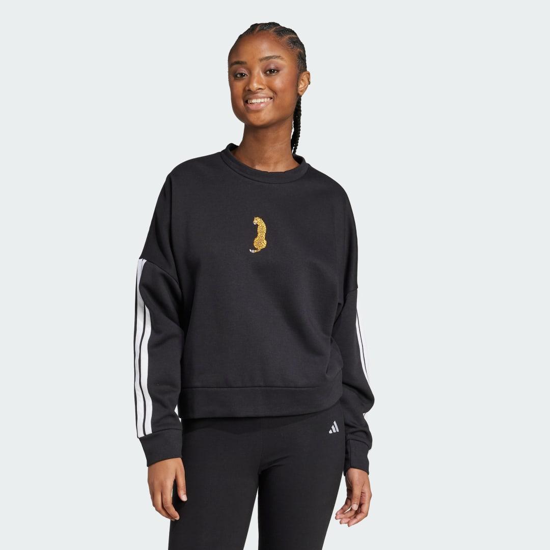 adidas Animal Graphic Sweatshirt White S Womens Product Image