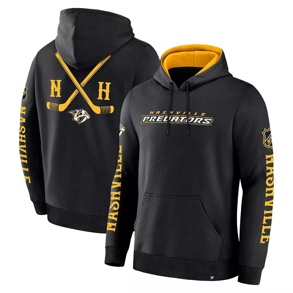 Men's Fanatics Black Nashville Predators Big City Legacy Fleece Pullover Hoodie,  Product Image