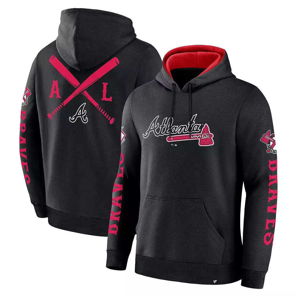 Men's Fanatics Black Atlanta Braves Big City Legacy Fleece Pullover Hoodie,  Product Image