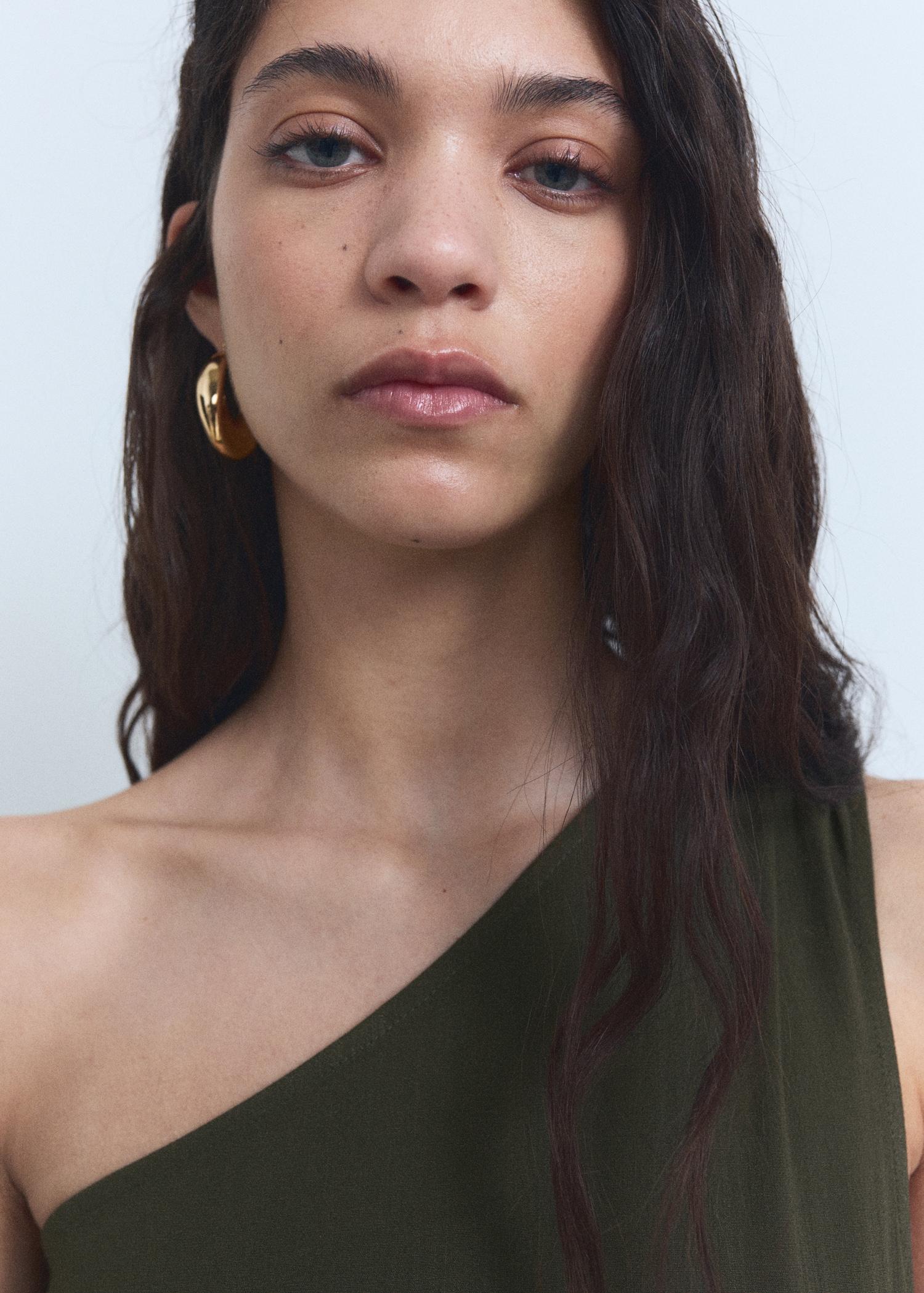 Asymmetrical puffed dress - Women | MANGO USA Product Image