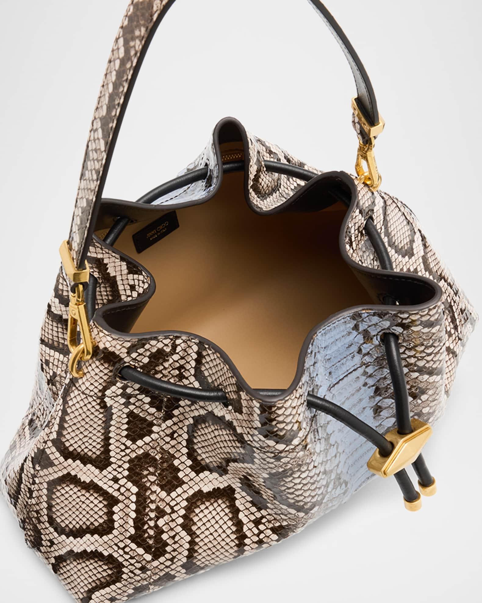 Bon Bon Python-Print Leather Bucket Bag Product Image