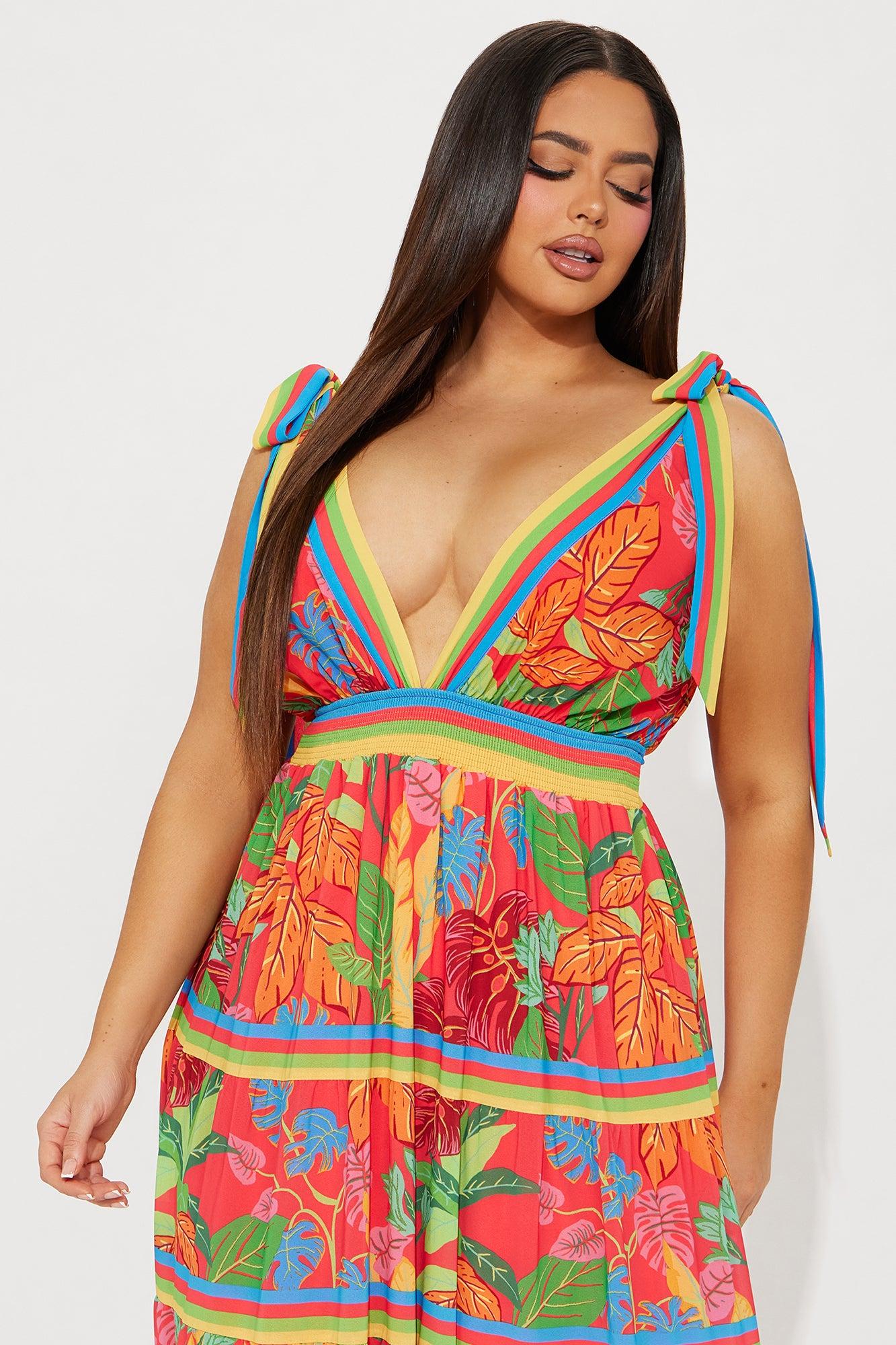 Barbados Maxi Dress - Red/combo Product Image