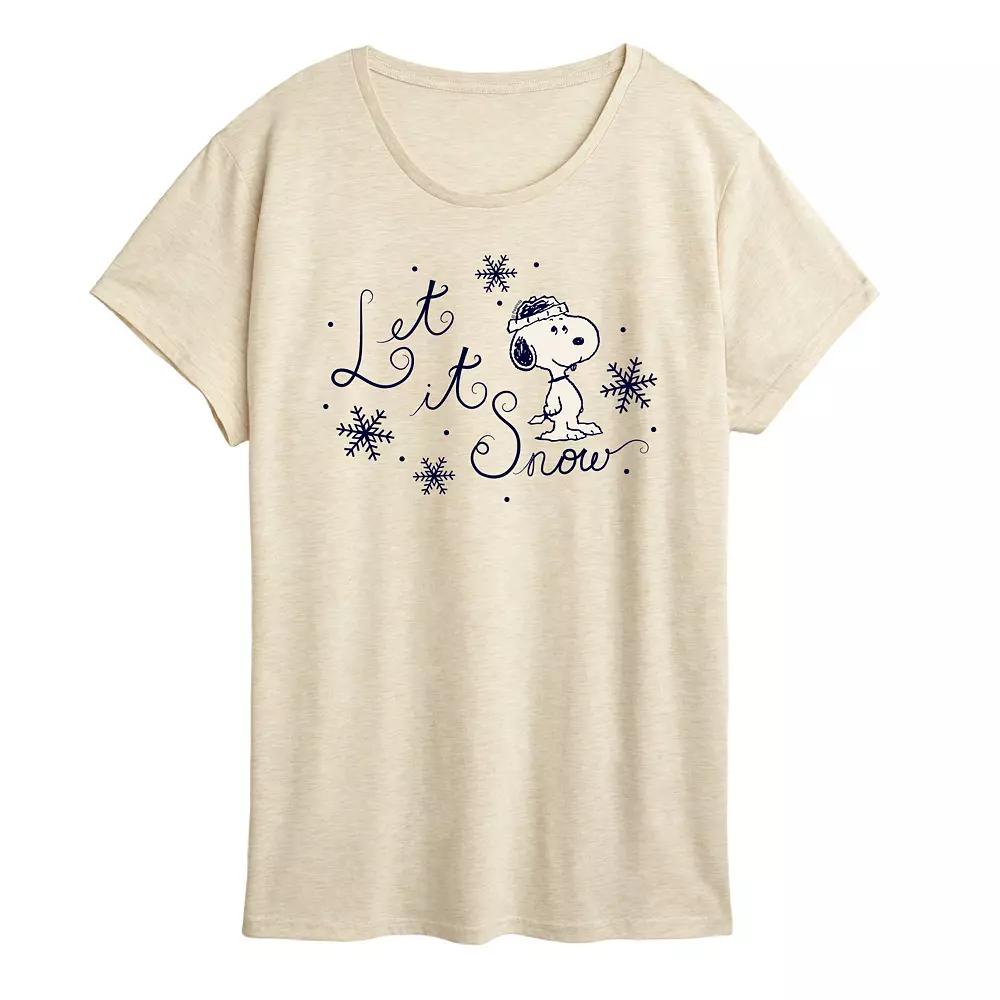 Women's Peanuts Snoopy Let It Snow Graphic Tee,  Product Image
