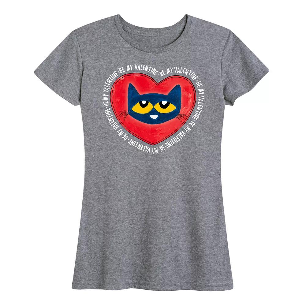 Women's Pete The Cat Be My Valentine Pete Face Graphic Tee,  Product Image