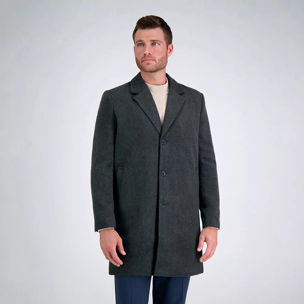 Men's Haggar Mid-Length Single Breasted Brushed Twill Topcoat,  Product Image