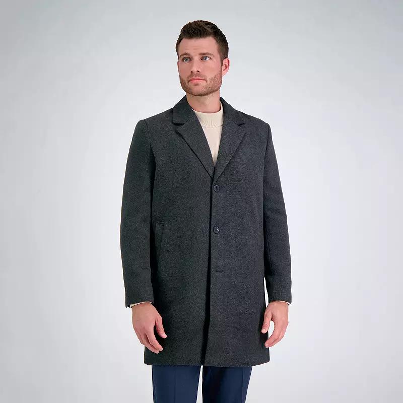 Men's Haggar Mid-Length Single Breasted Brushed Twill Topcoat,  Product Image