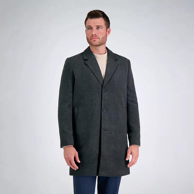 Men's Haggar Mid-Length Single Breasted Brushed Twill Topcoat,  Product Image
