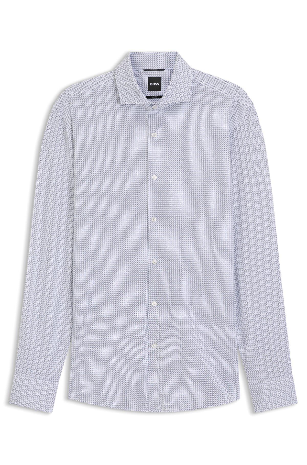Printed slim-fit shirt in performance-stretch jersey Product Image