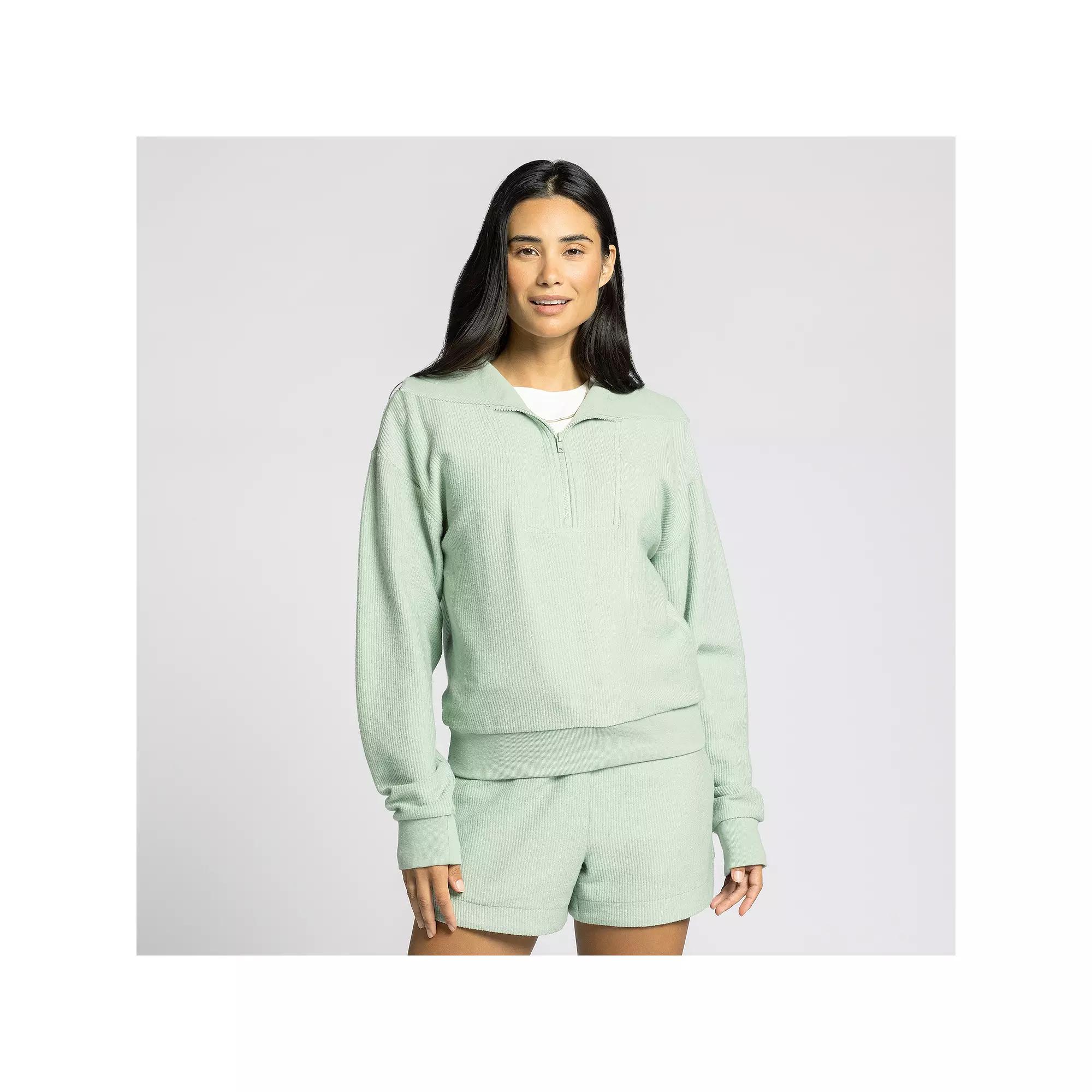 Women's Thread & Supply Cozy Half-Zip Long Sleeve Pullover, Size: XS, Light Pink Product Image