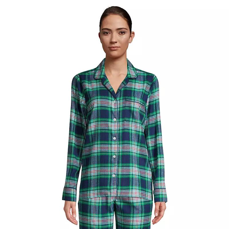 Women's Lands' End Long Sleeve Flannel Pajama Top,  Product Image