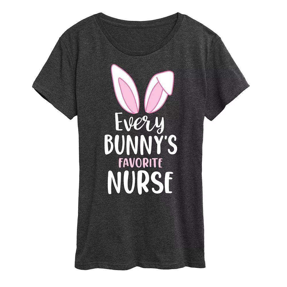 Women's Every Bunny's Favorite Nurse Graphic Tee, Girl's,  Product Image
