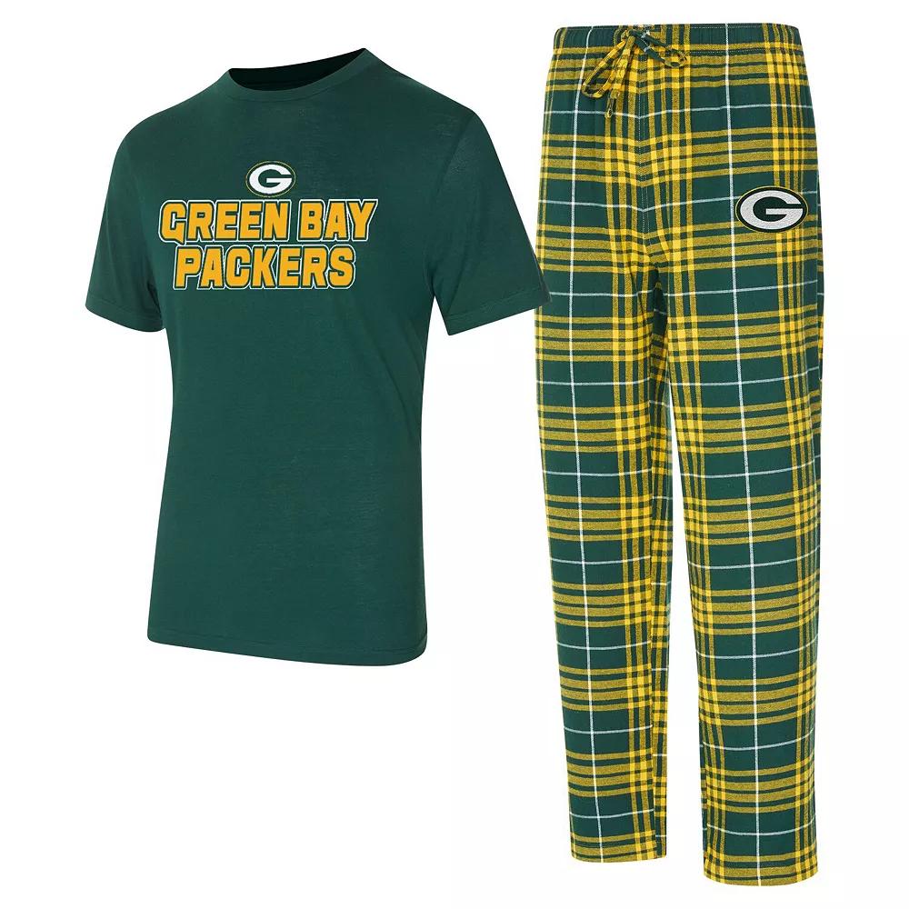 Men's Concepts Sport  Green/Gold Green Bay Packers Vector T-Shirt & Flannel Pants Sleep Set, Size: 2XL Product Image