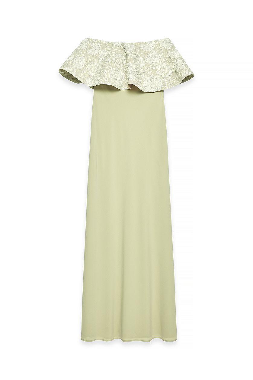 Jacquard Bandeau Volume Maxi Dress Product Image