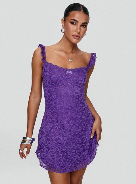 Beacall Mini Dress Purple Product Image