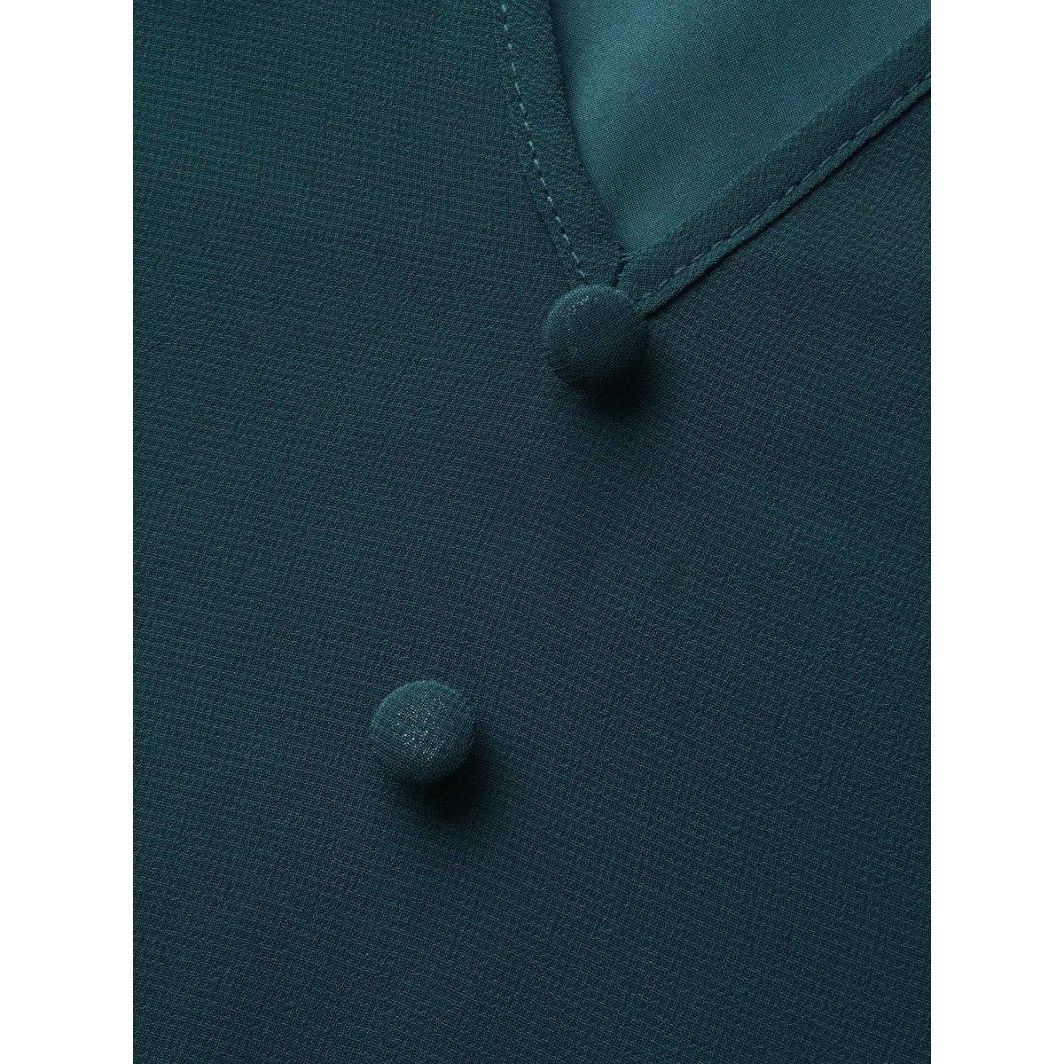 Plus Size DarkSlateGray Puff Sleeves Front Placket Chiffon Blouse Women Elegant Long Sleeve Heart neckline Everyday Blouses BloomChic 18-20/2X Product Image