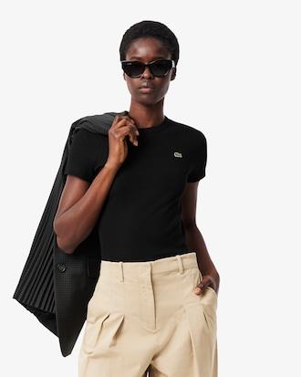 Slim Fit Ribbed Cotton T-shirt Product Image