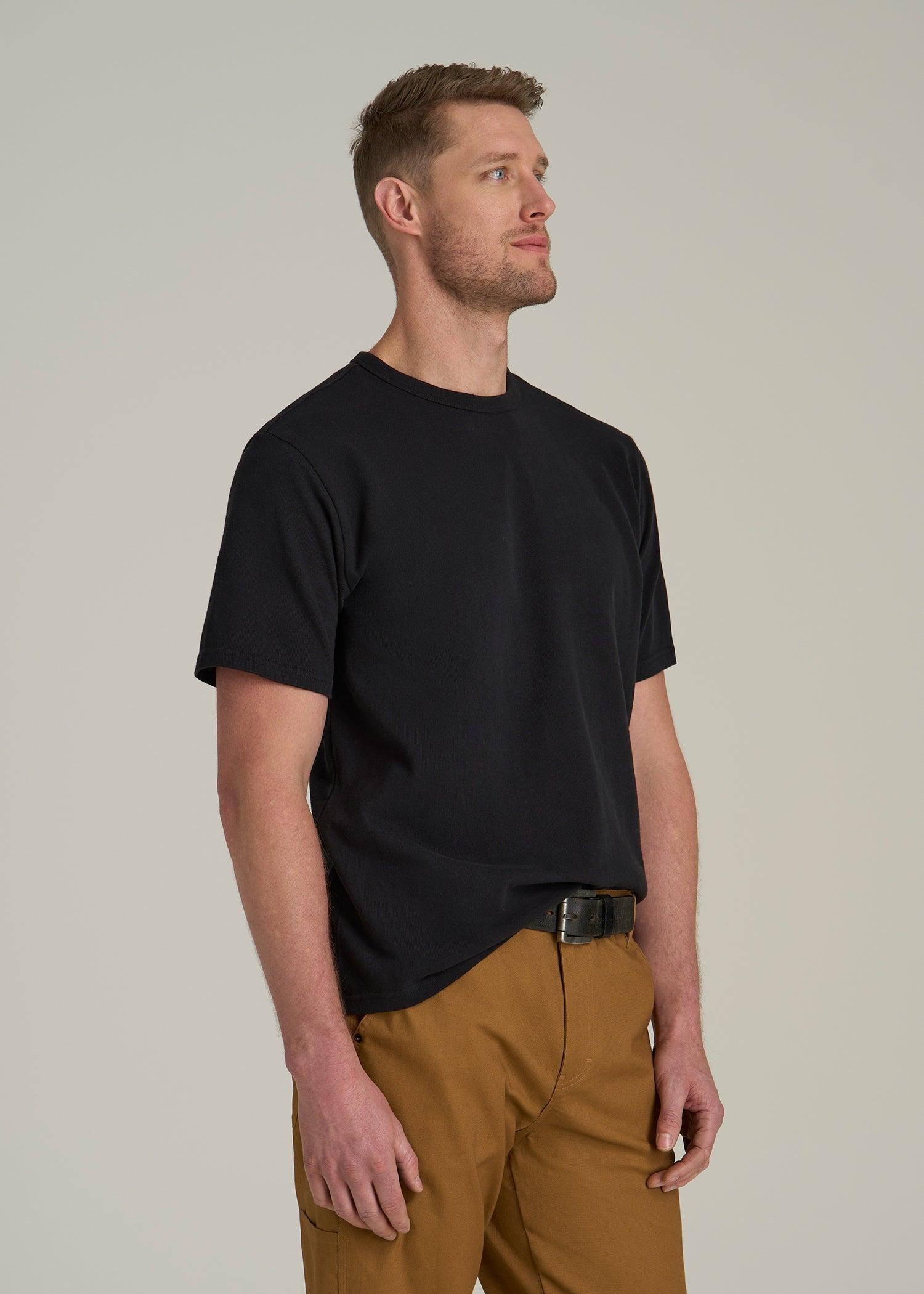 LJ&S Heavyweight Relaxed Fit Tee for Tall Men in Vintage Black Male Product Image