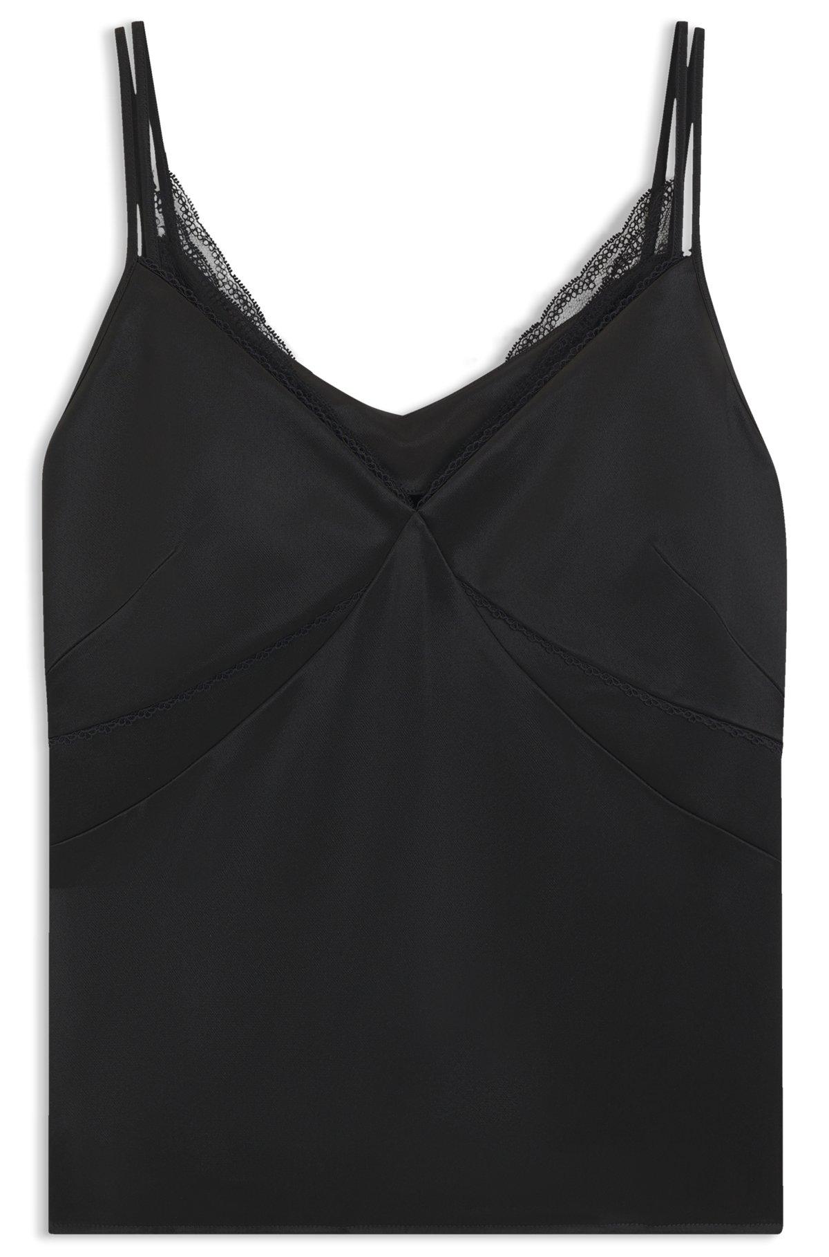 Satin camisole top with lace trims Product Image