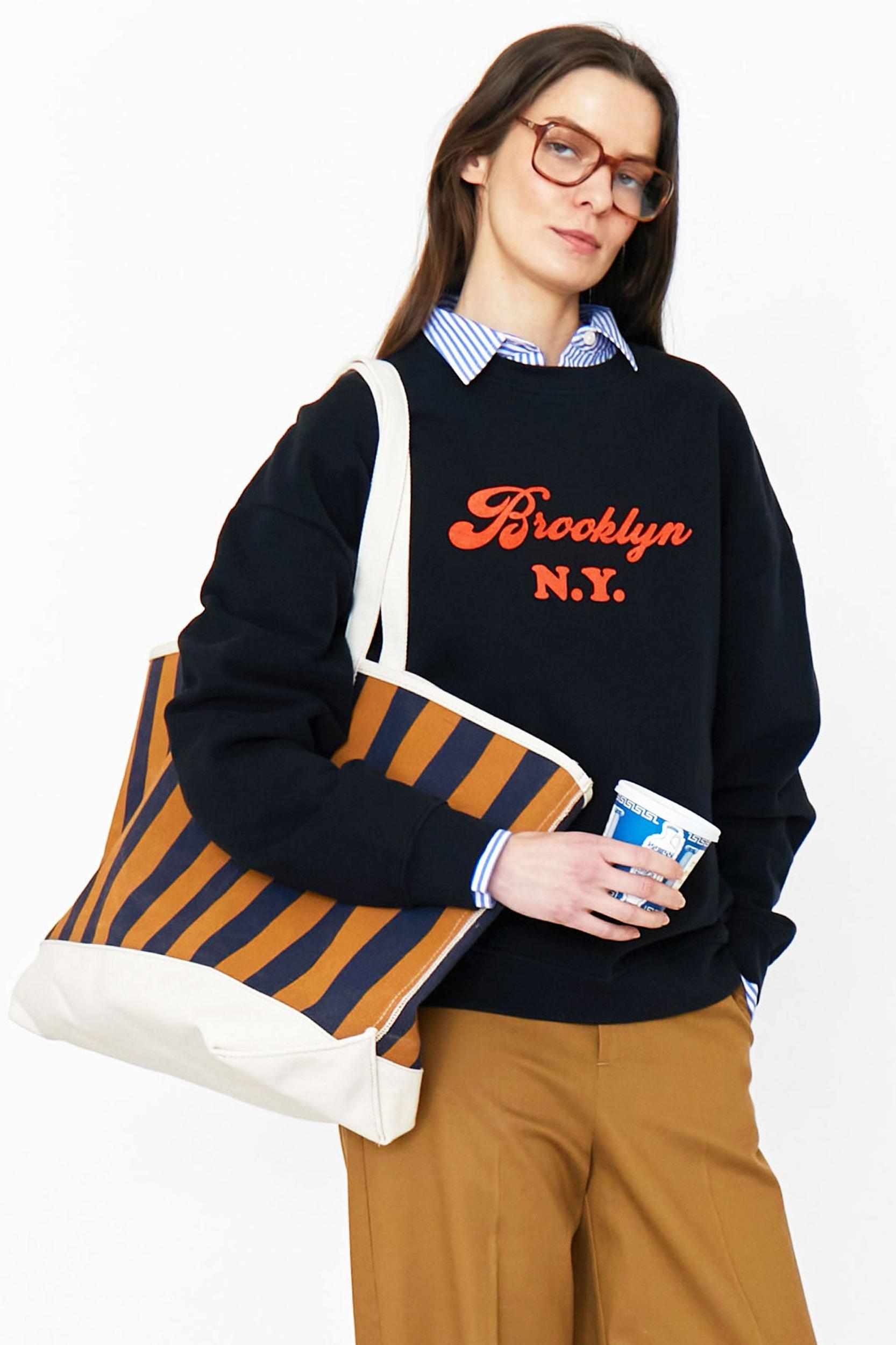 The Oversized Brooklyn Sweatshirt - Black Product Image