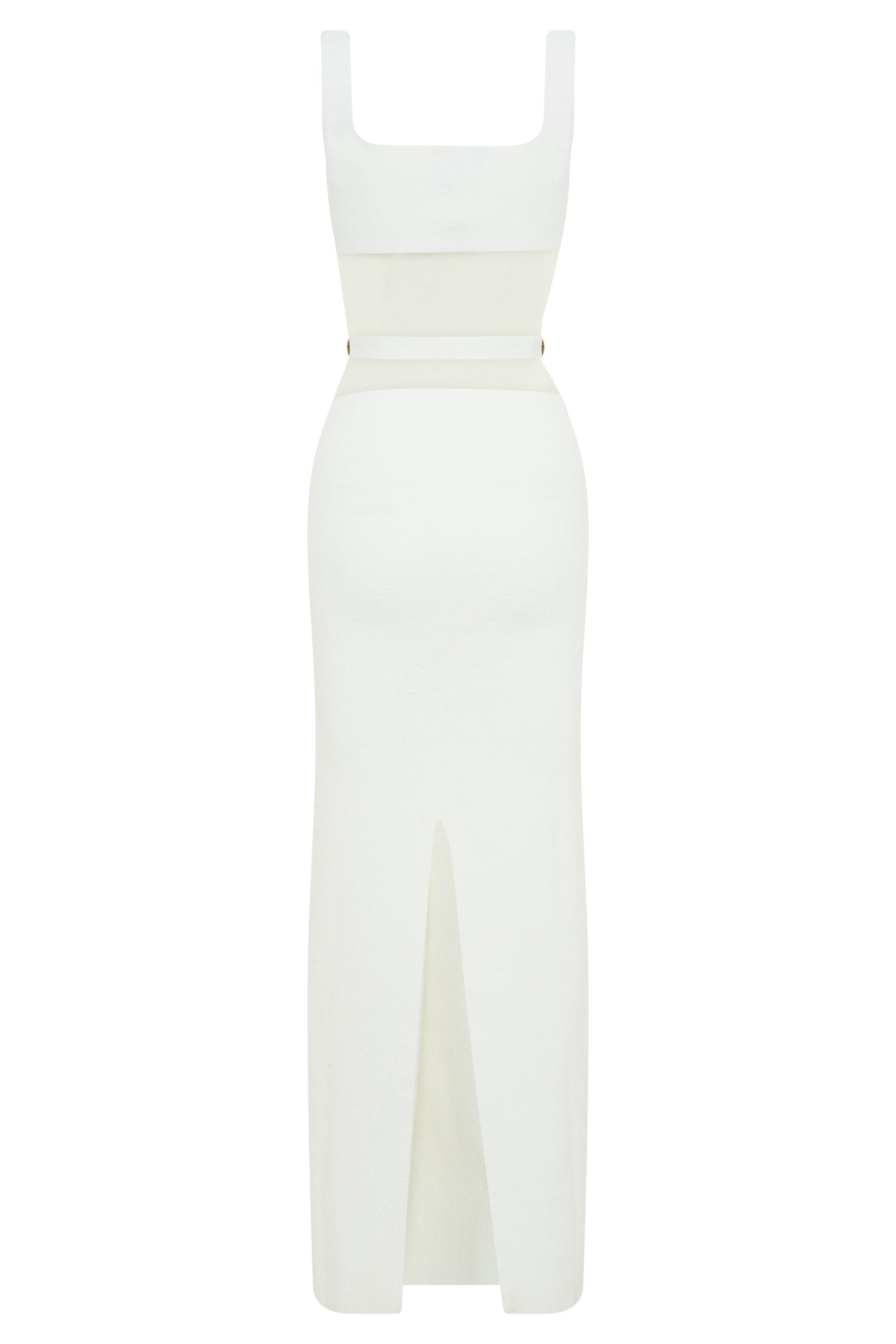 Alysanne Cut Out Knit Maxi Dress - White Product Image