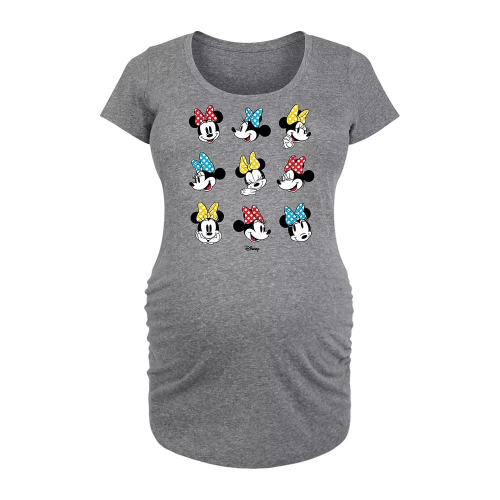 Disney's Minnie Mouse Maternity Dot Bow Grid Graphic Tee, Women's,  Product Image