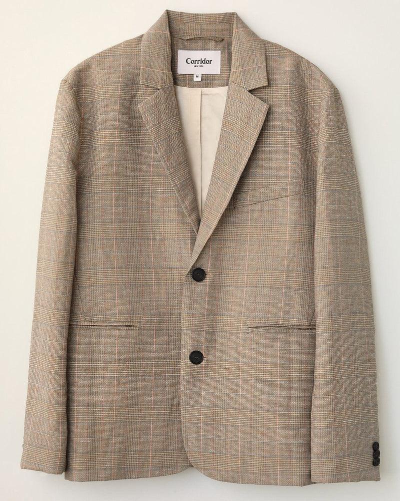 Plaid Linen Blazer Product Image